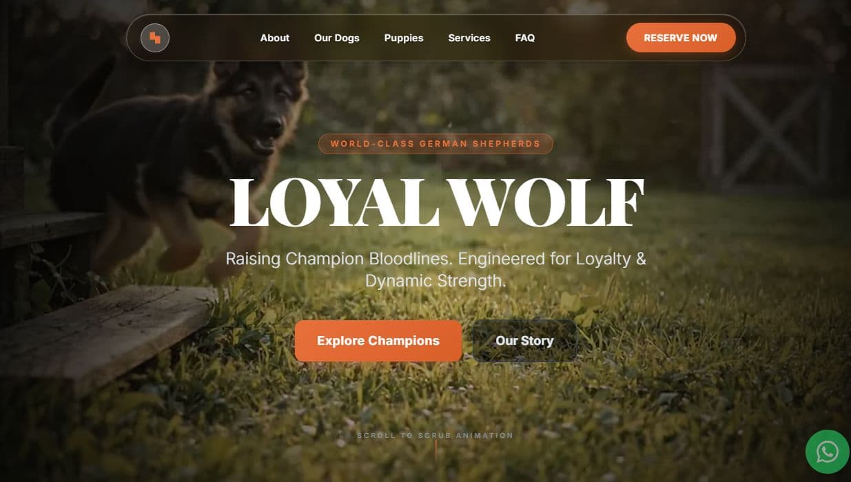 Loyal Wolf Kennel Interactive Demo website preview