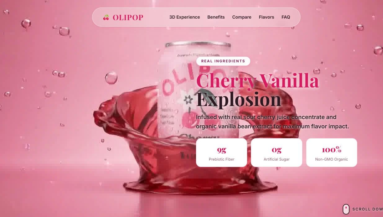 OLIPOP Interactive 3D Concept website preview